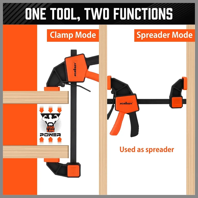 2-Pack 6-Inch Quick-Grip Bar Clamps — reverse the jaw for spreading