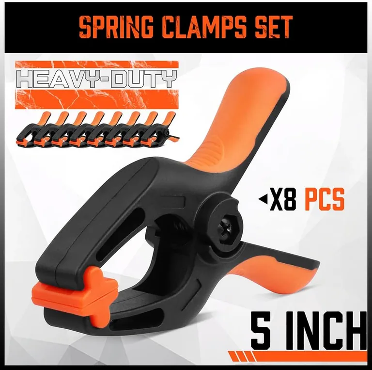 8-Pack 5-Inch Spring Clamps — let the pads meet the surface